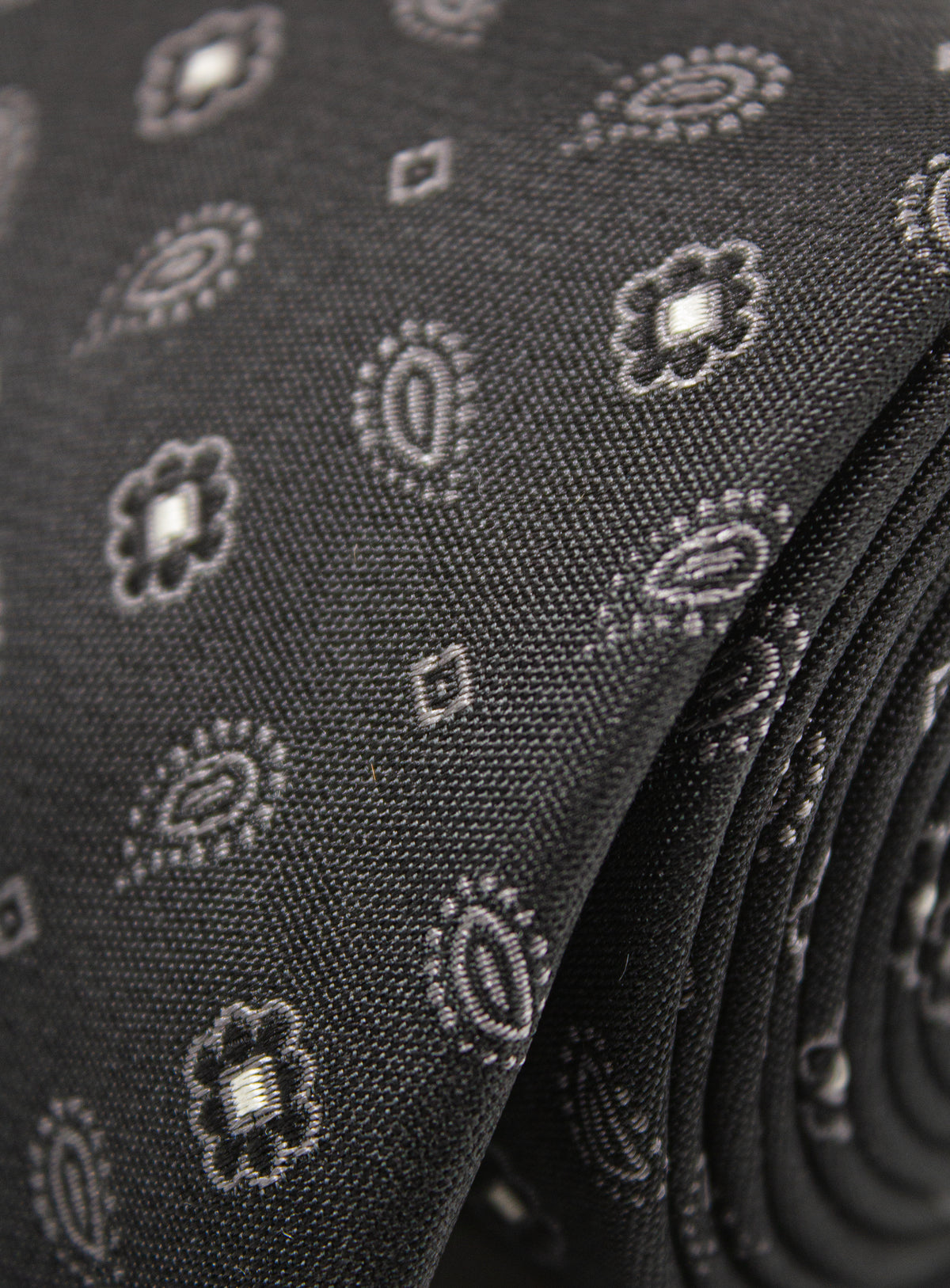 Bottinelli Micro Motif Black Silk Tie