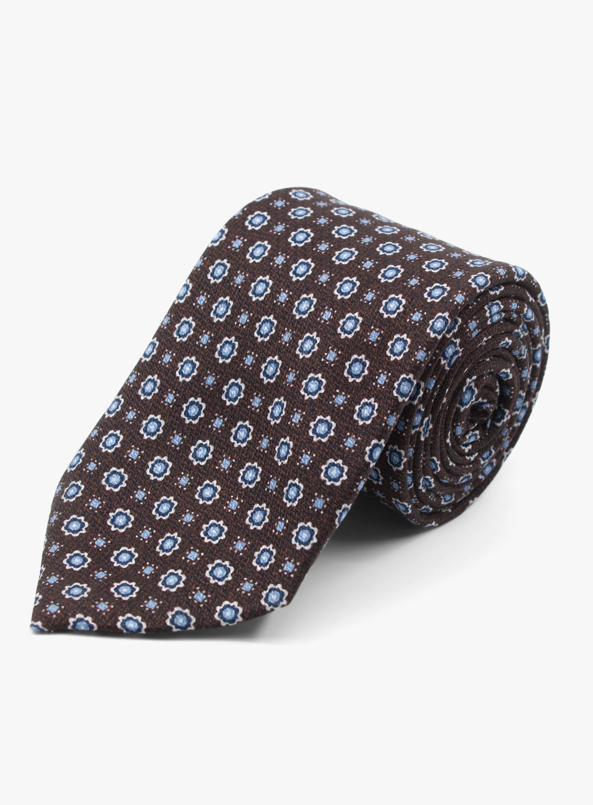 Bottinelli Rosette Brown Silk Tie