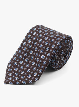 Bottinelli Rosette Brown Silk Tie
