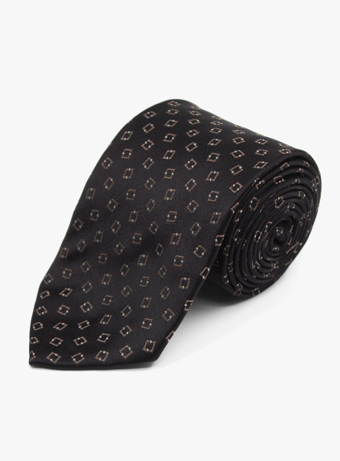 The Bottinelli Caffe Geo Brown Silk Tie