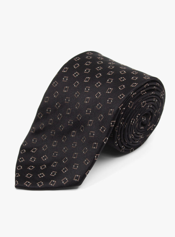 Bottinelli Caffe Geo Brown Silk Tie