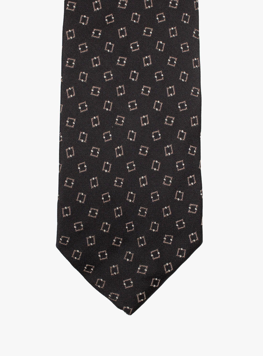 Front of the Bottinelli Caffe Geo Brown Silk Tie