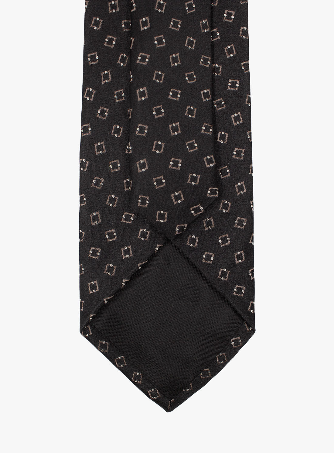 Back of the Bottinelli Caffe Geo Brown Silk Tie