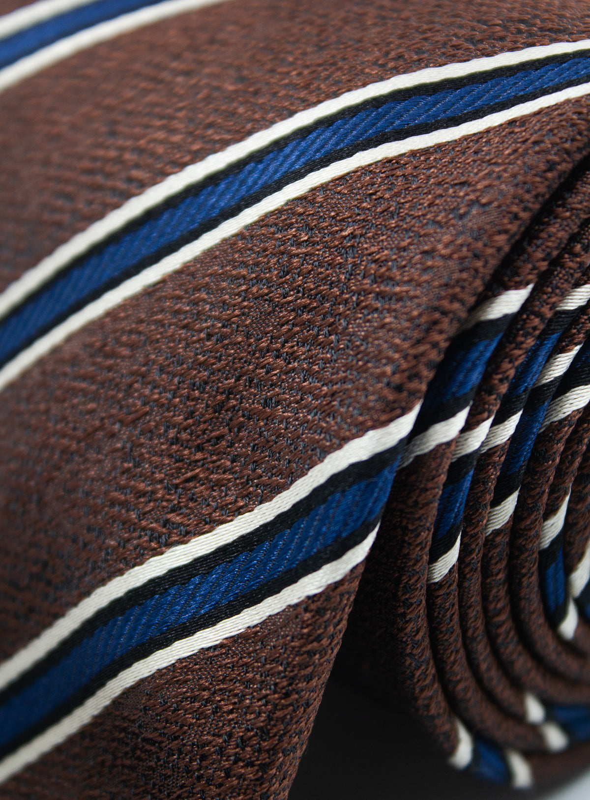 Bottinelli Regimental Stripe Brown Silk Tie