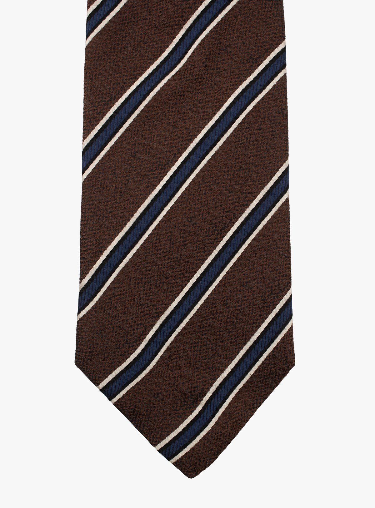 Bottinelli Regimental Stripe Brown Silk Tie
