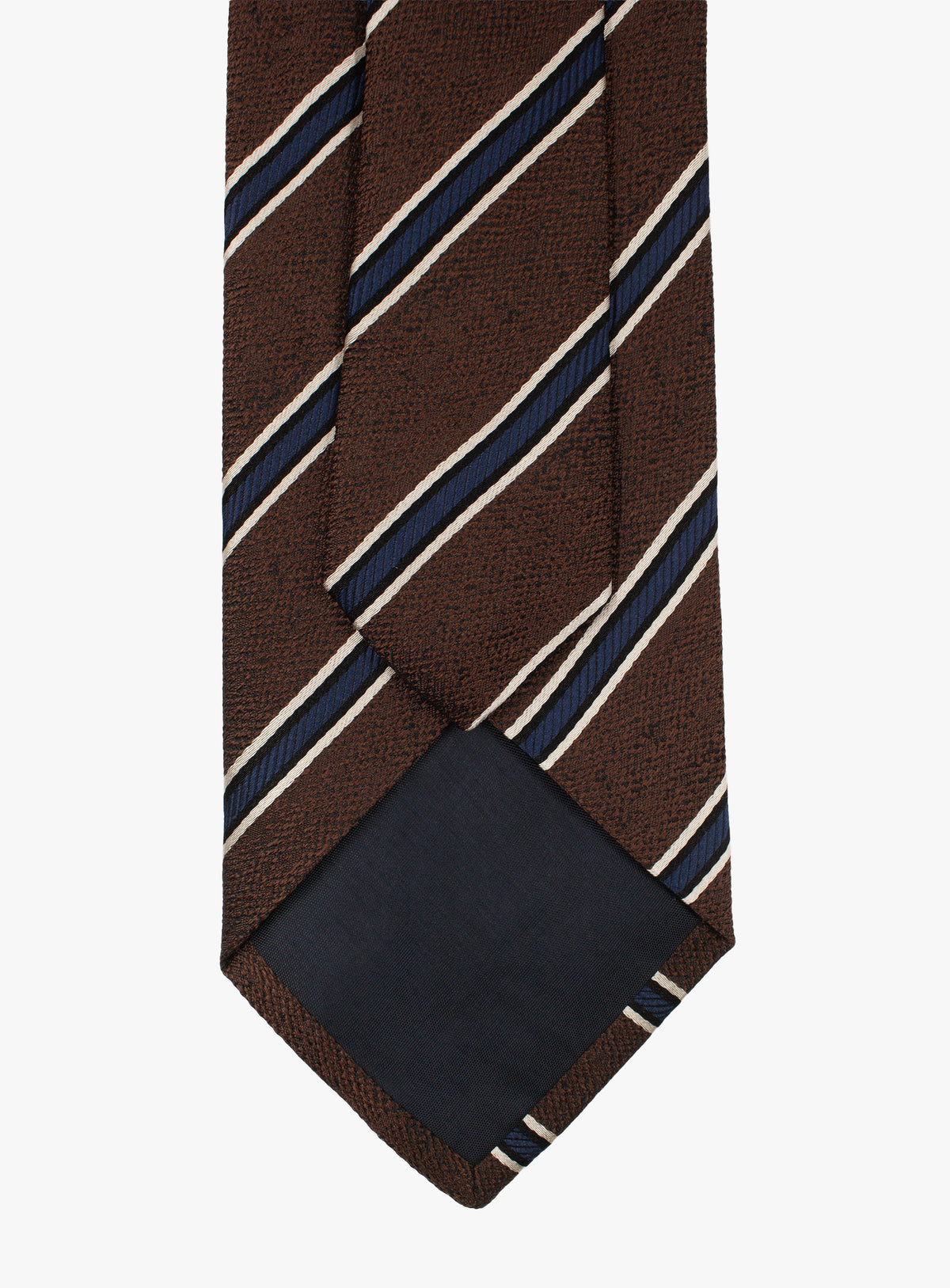 Bottinelli Regimental Stripe Brown Silk Tie