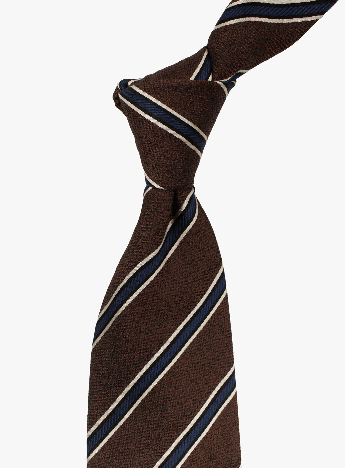 Bottinelli Regimental Stripe Brown Silk Tie