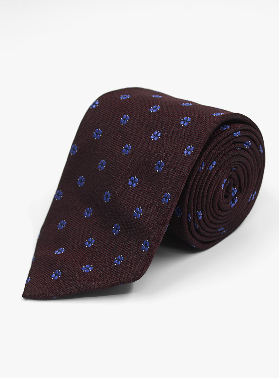 The Bottinelli Fiora Burgundy Silk Tie
