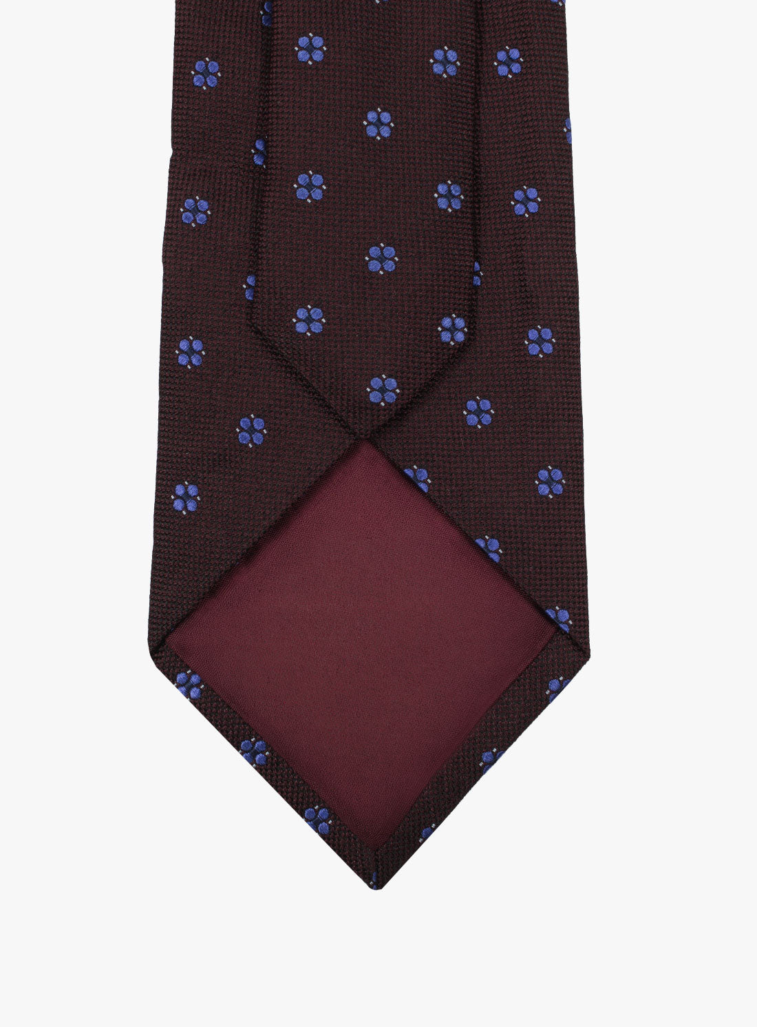 Back of the Bottinelli Fiora Burgundy Silk Tie