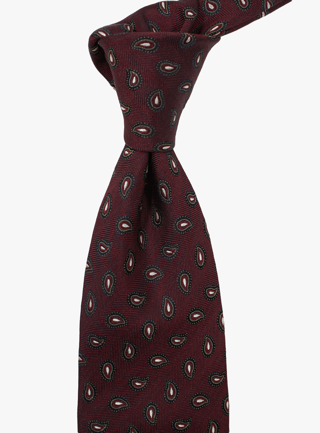 The Bottinelli Borgo Paisley Silk Tie tied up