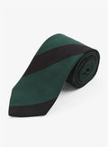 Bottinelli Double-Ended Green Charcoal Stripe Tie
