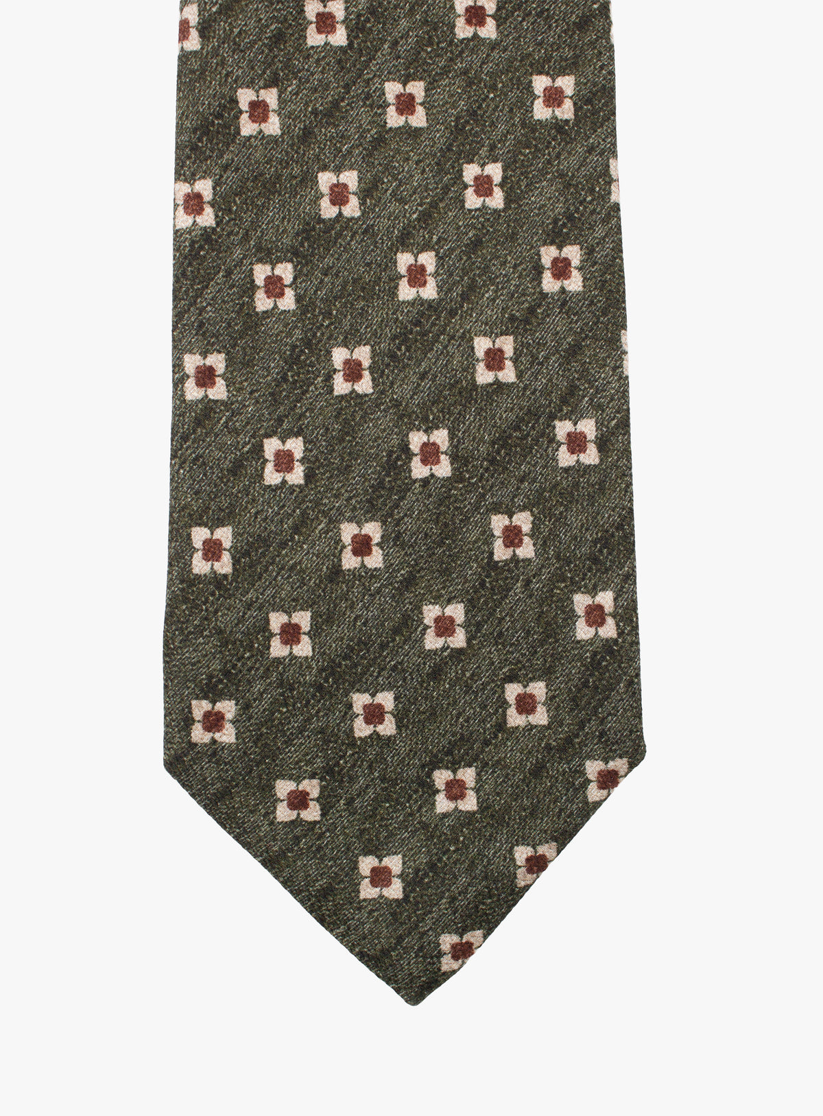 Bottinelli Floral Olive Silk Tie