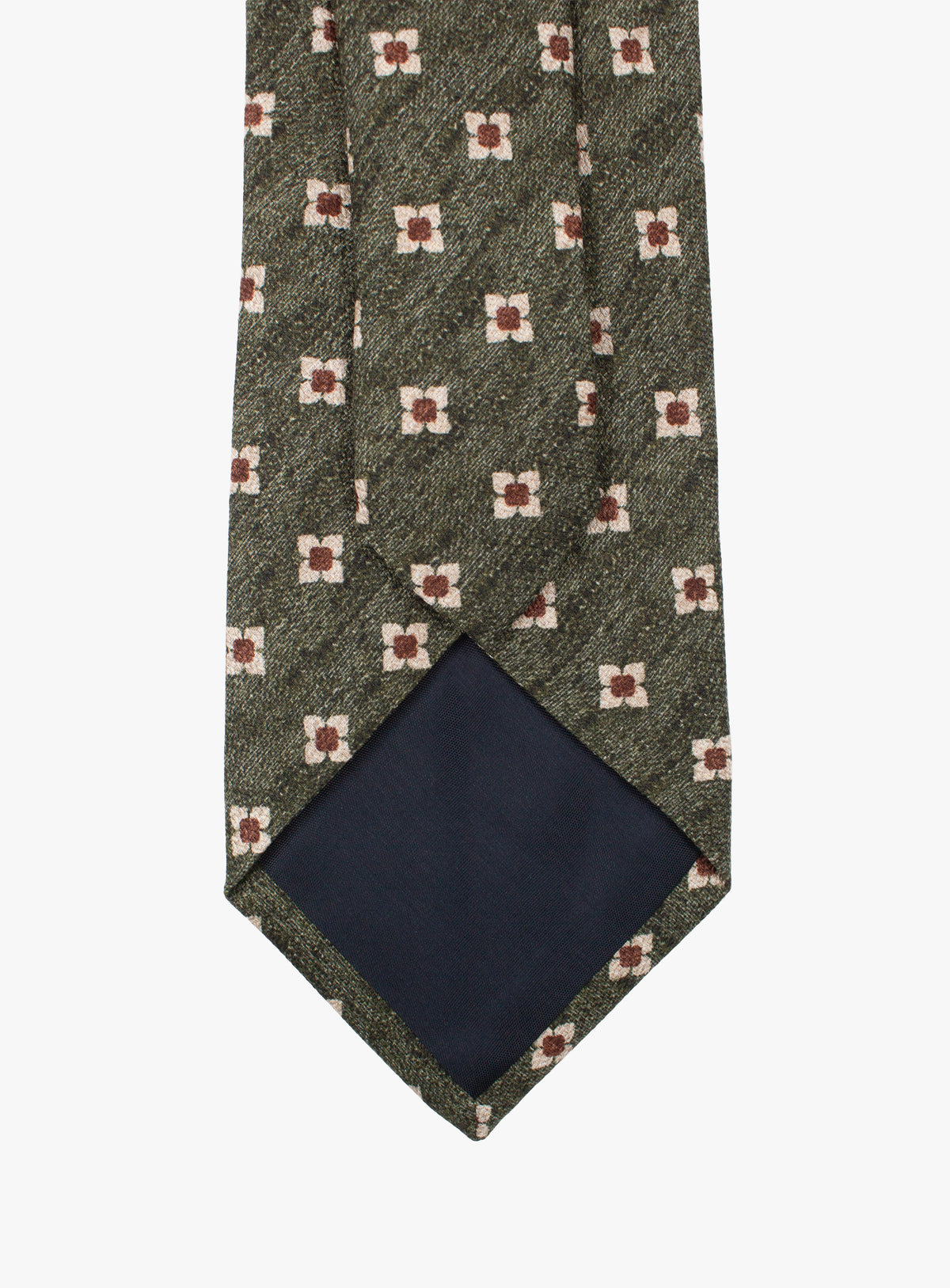 Bottinelli Floral Olive Silk Tie