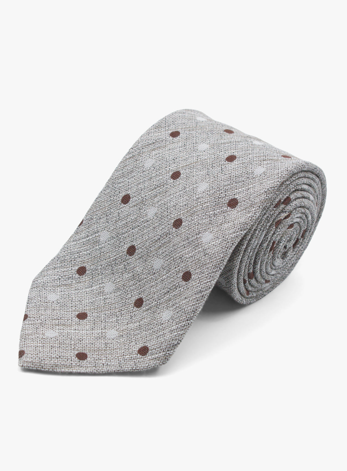 Bottinelli Two-Tone Dot Grey Silk Tie