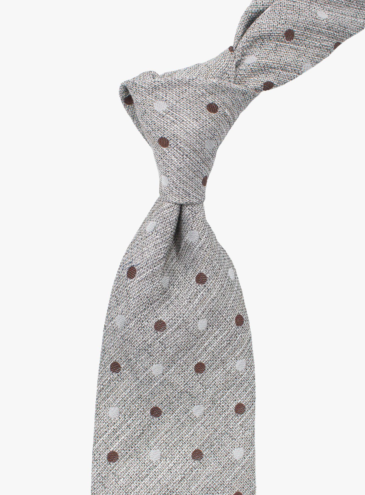 Bottinelli Two-Tone Dot Grey Silk Tie