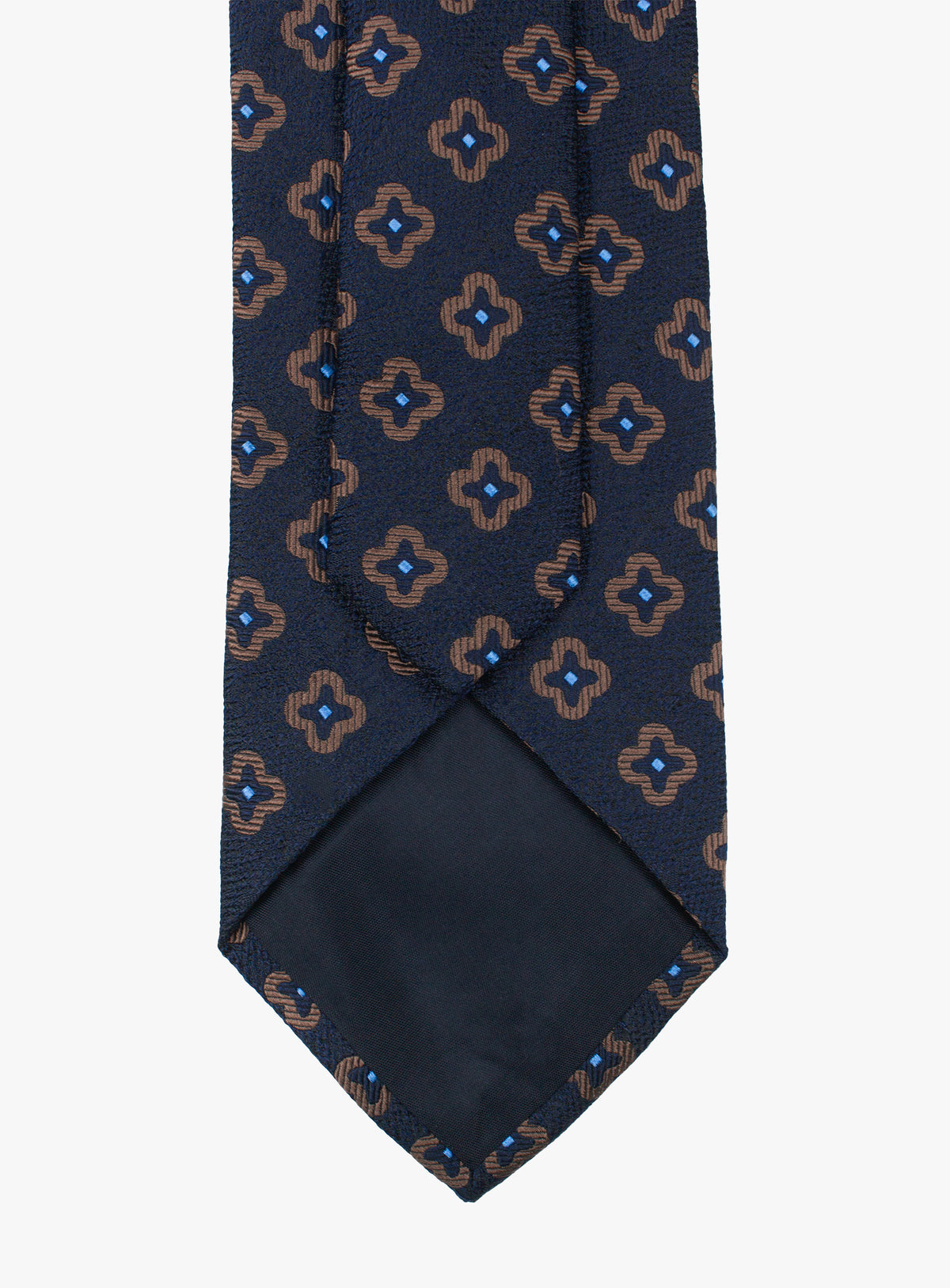 Bottinelli Geometric Floral Navy Silk Tie