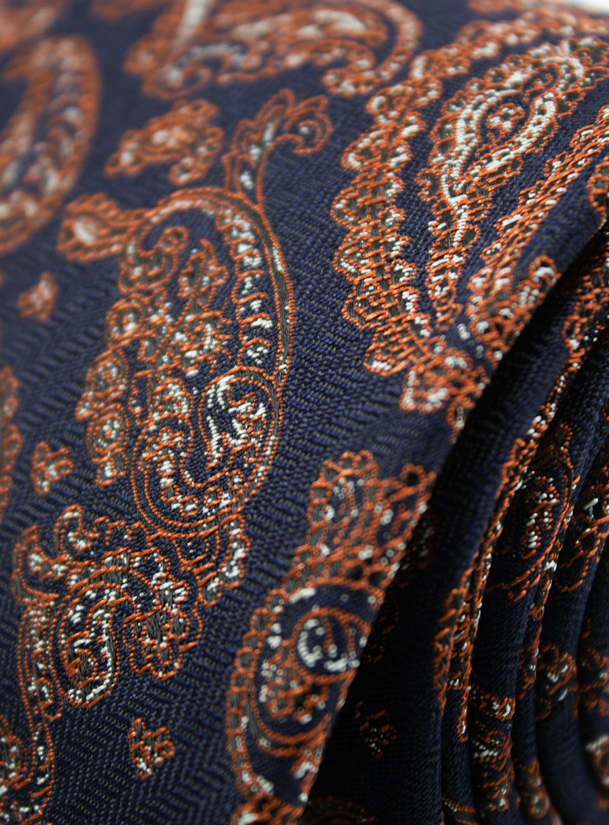 Bottinelli Paisley Navy & Rust Silk Tie