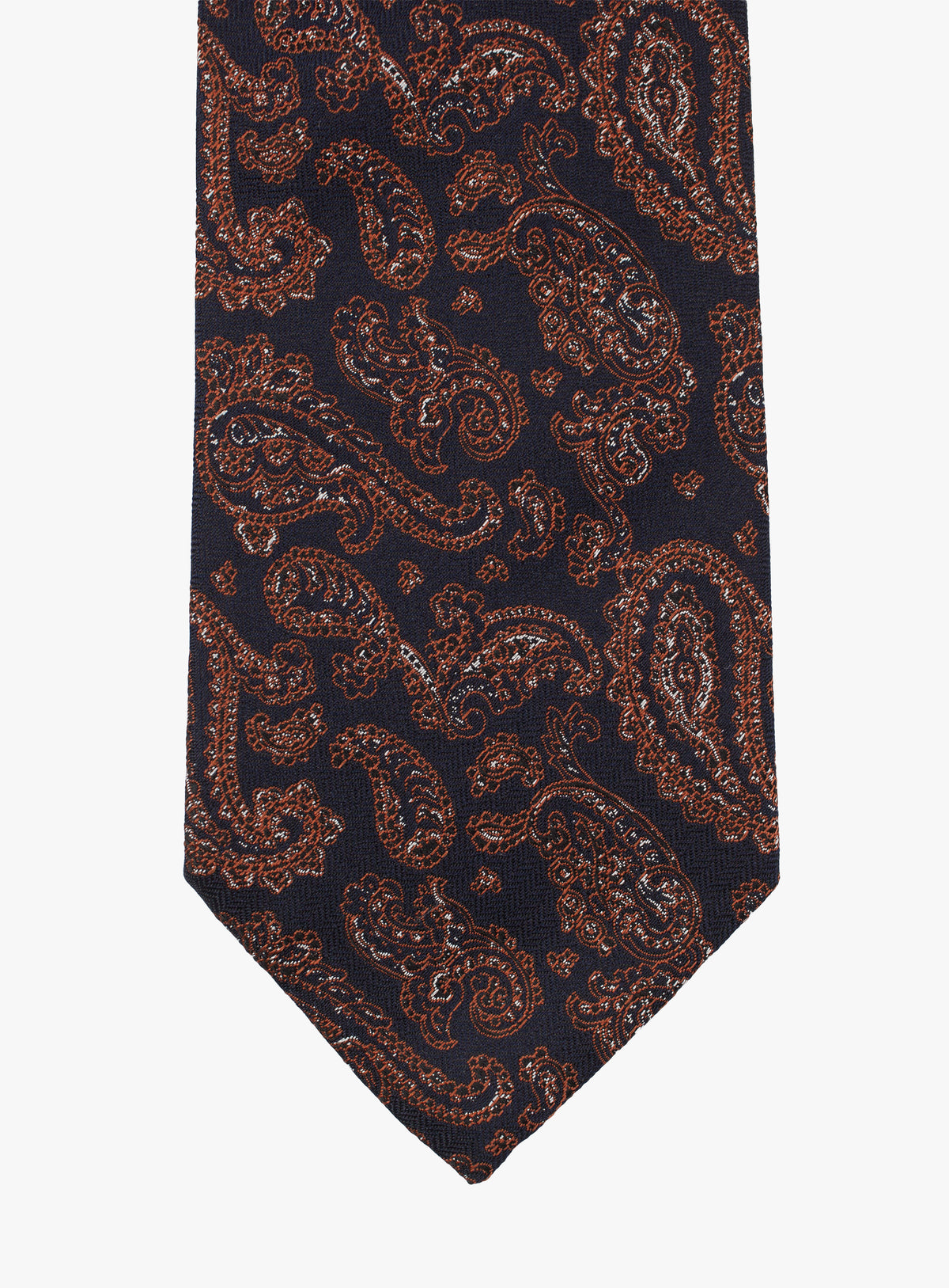 Bottinelli Paisley Navy & Rust Silk Tie