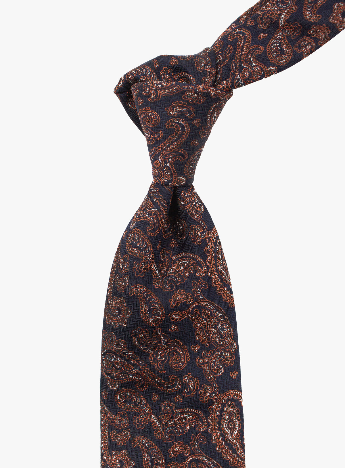 Bottinelli Paisley Navy & Rust Silk Tie
