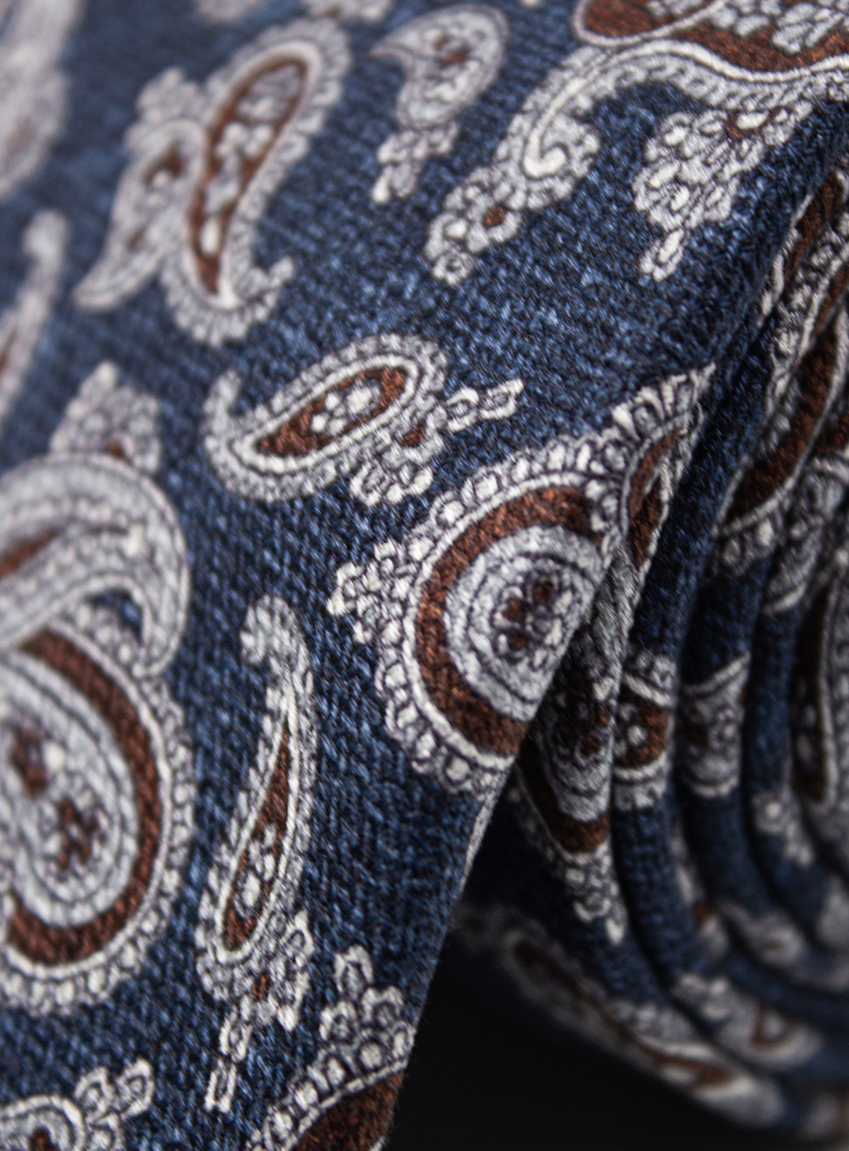 Bottinelli Ornate Paisley Navy Silk Tie