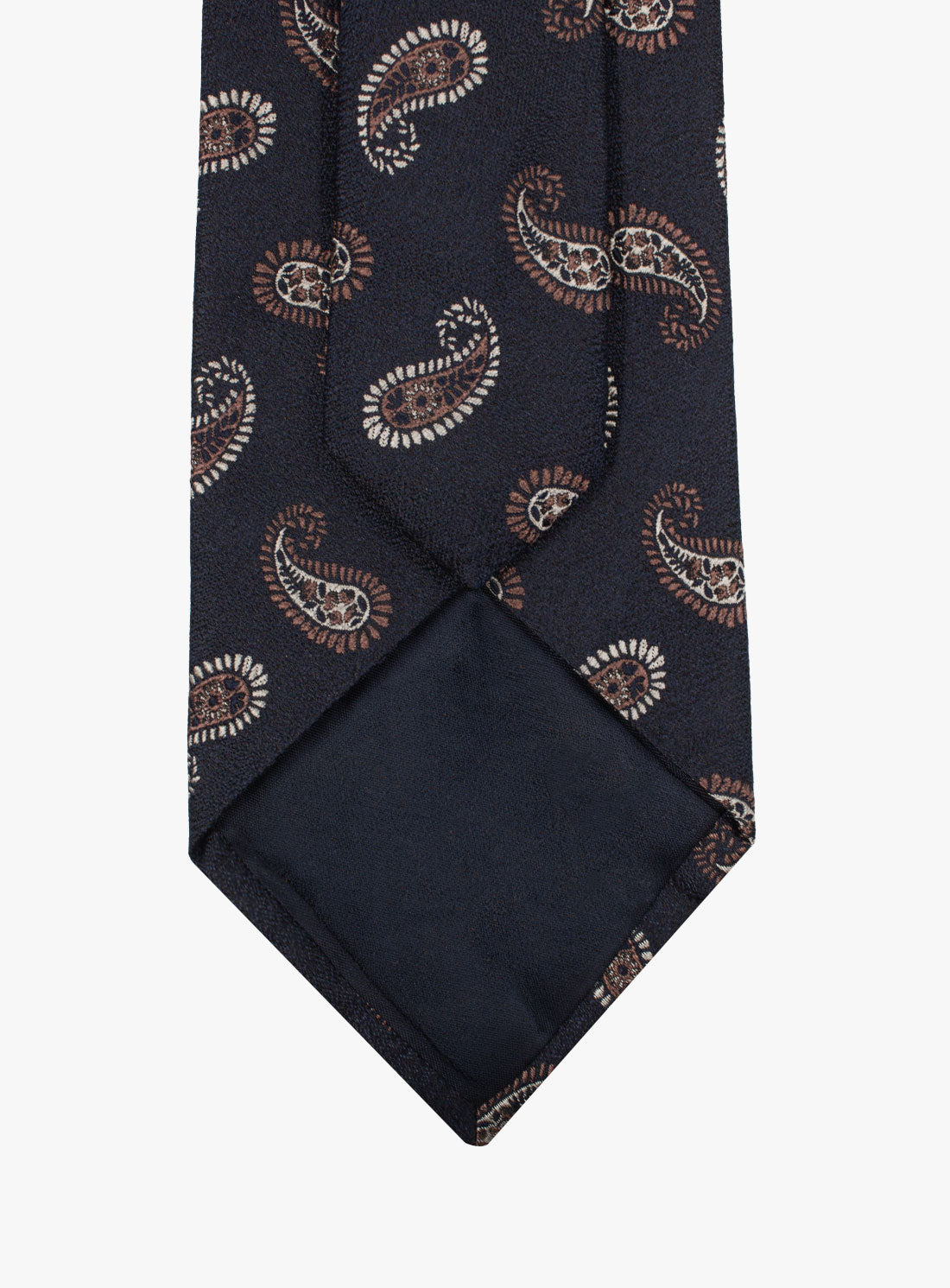 Back of the Bottinelli Notte Paisley Navy Silk Tie