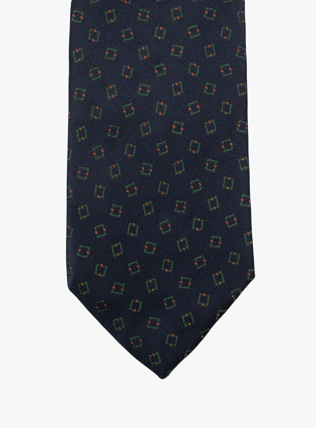 Front of the Bottinelli Bosco Geo Navy Silk Tie