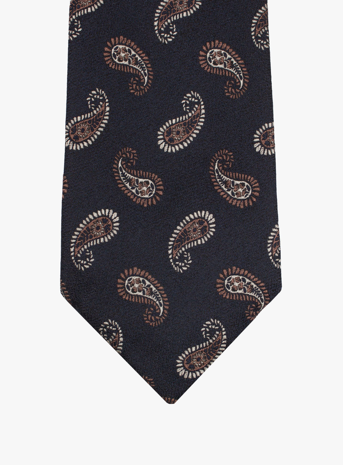 Front of the Bottinelli Notte Paisley Navy Silk Tie