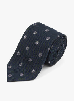 Bottinelli Notte Floral Navy Silk Tie