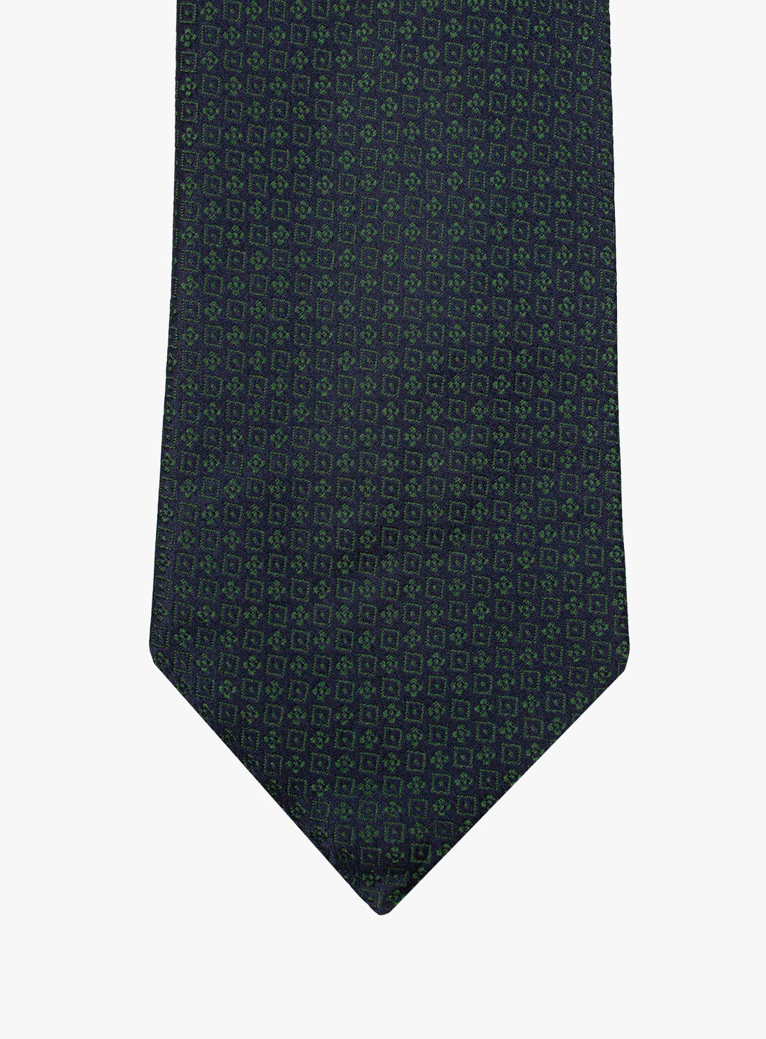 Front of the Bottinelli Notte Verde Navy Silk Tie