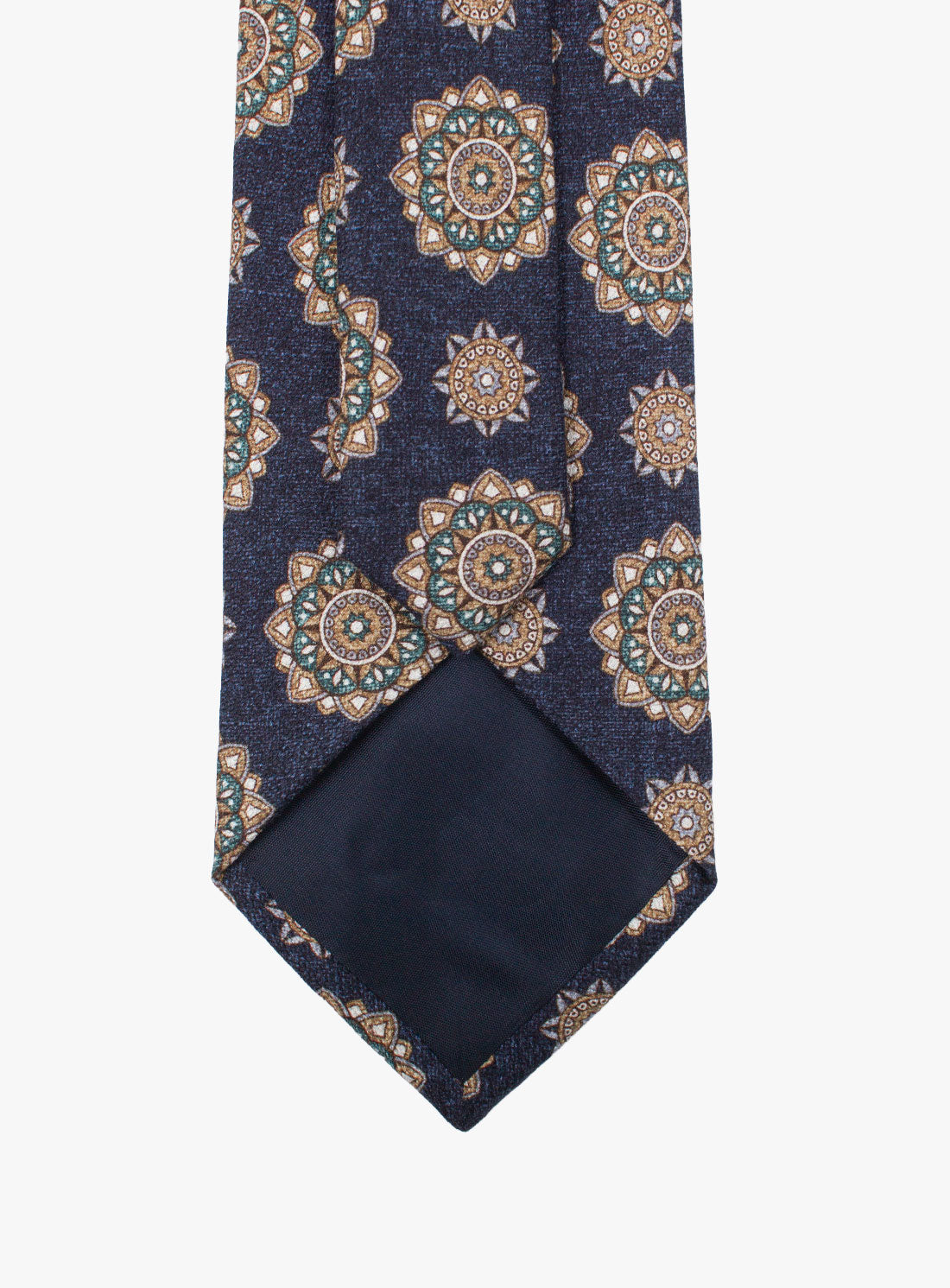 Back of the Bottinelli Notte Medallion Navy Silk Tie