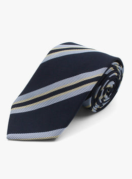 Bottinelli Stripe Navy Silk Tie