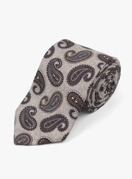Bottinelli Siena Paisley Oatmeal Silk Tie