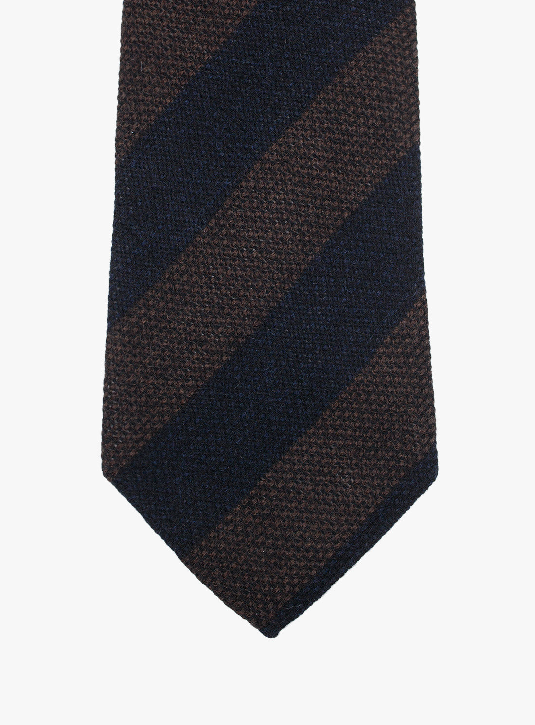 Front of the Bottinelli Ravello Stripe Navy Wool Tie
