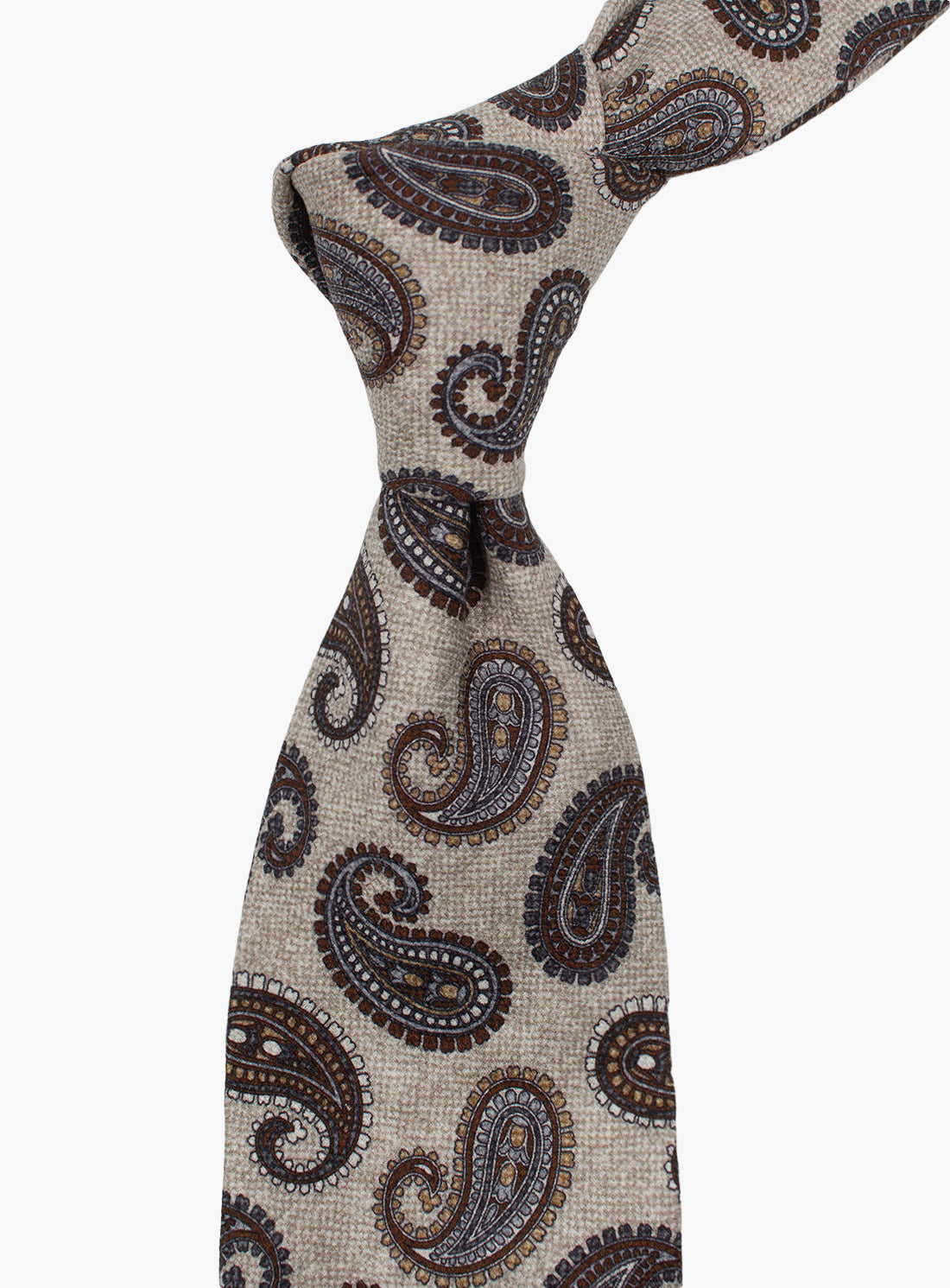 Bottinelli Siena Paisley Oatmeal Silk Tie