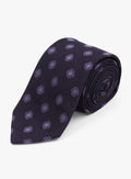 Bottinelli Viola Medallion Plum Silk Tie