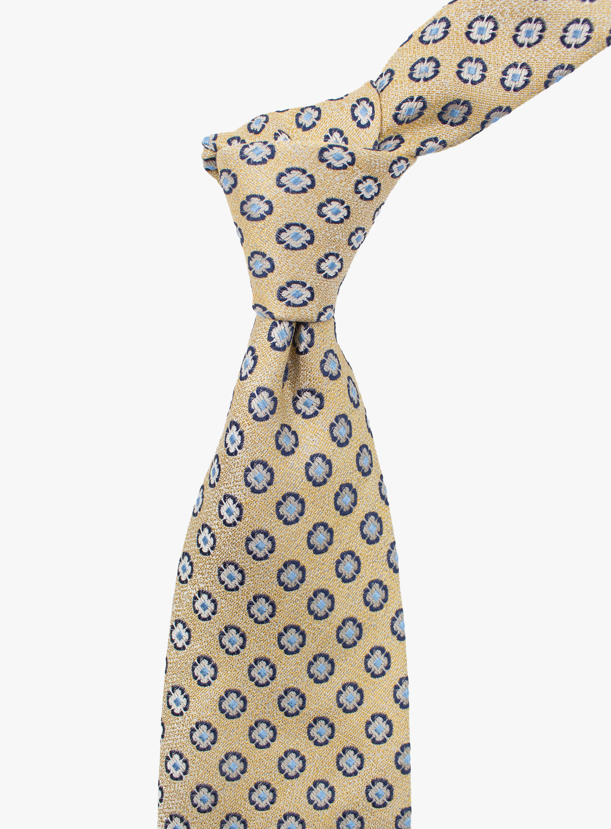 Bottinelli Medallion Gold Silk Tie