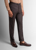 Argenta Chocolate Brown Mouliné Trousers