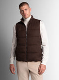 Gandolfi Wool Pile Brown Puffer Vest