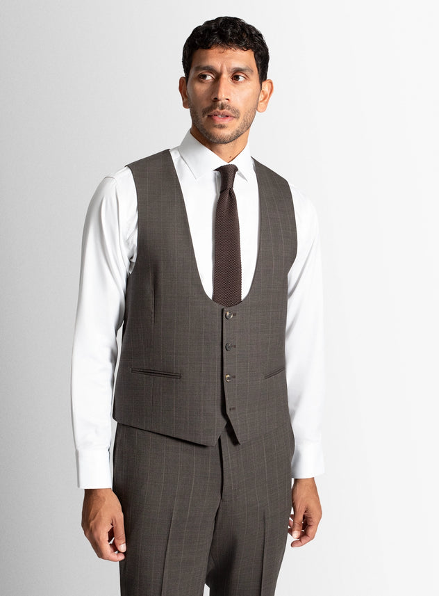 Men vest grey wool