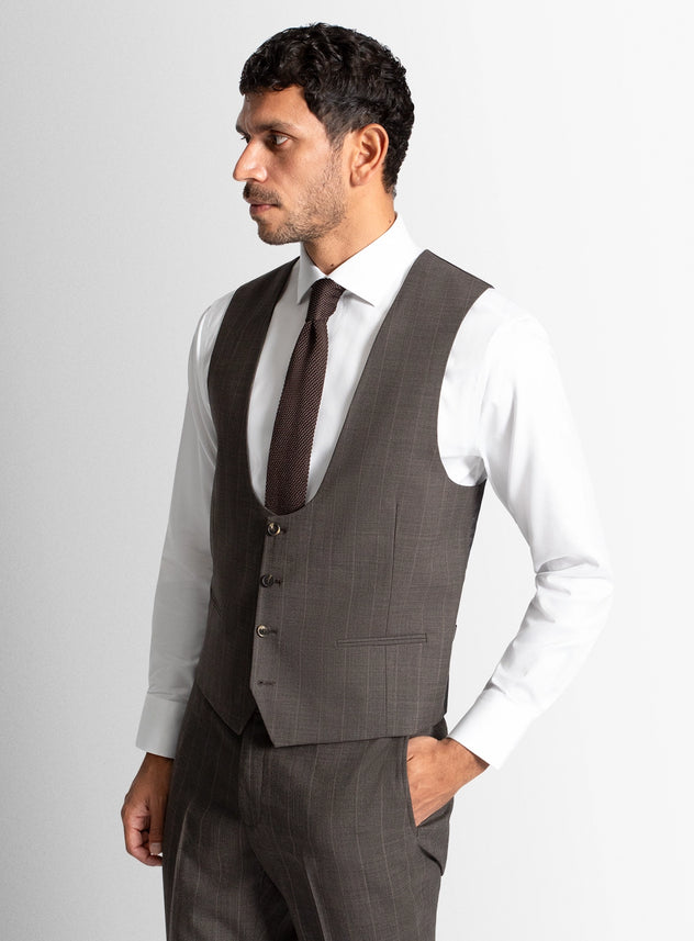 Men vest grey wool