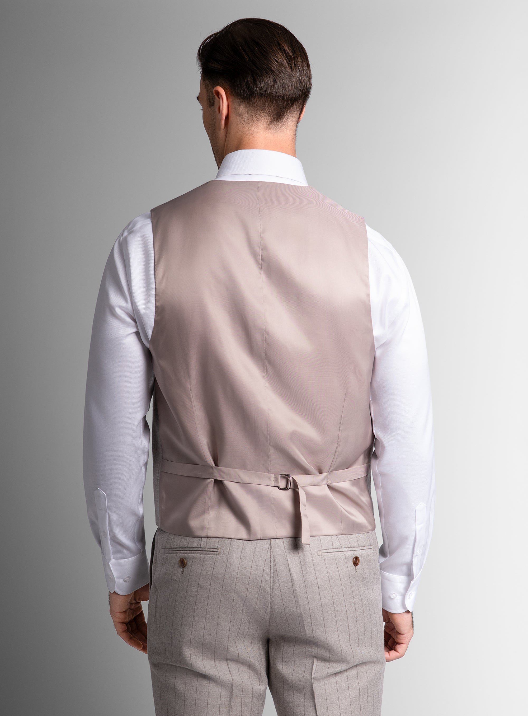 Giacomo Stripe Taupe Vest