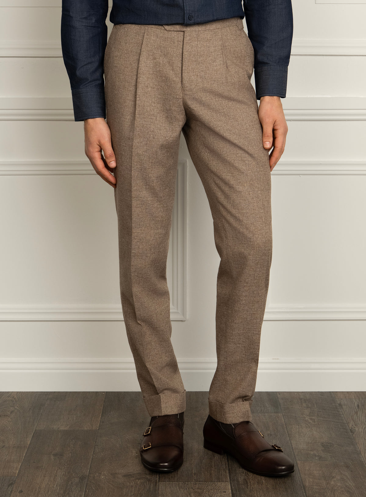 Siena Basketweave Taupe Trousers