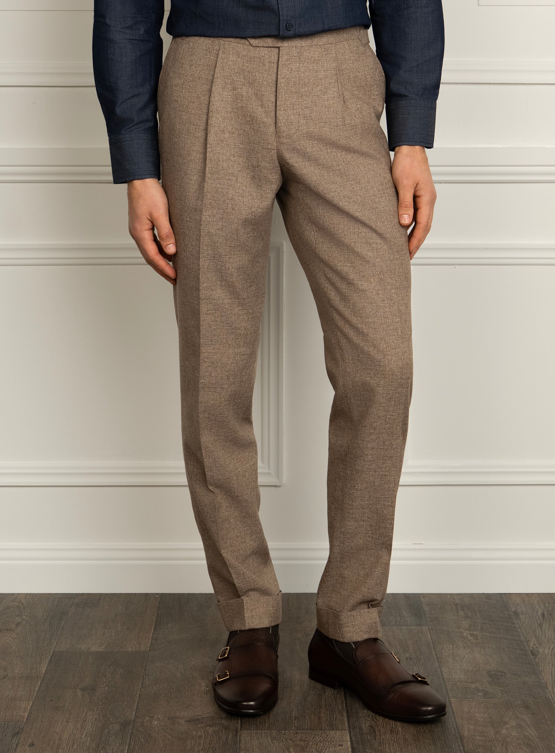 Siena Basketweave Taupe Trousers