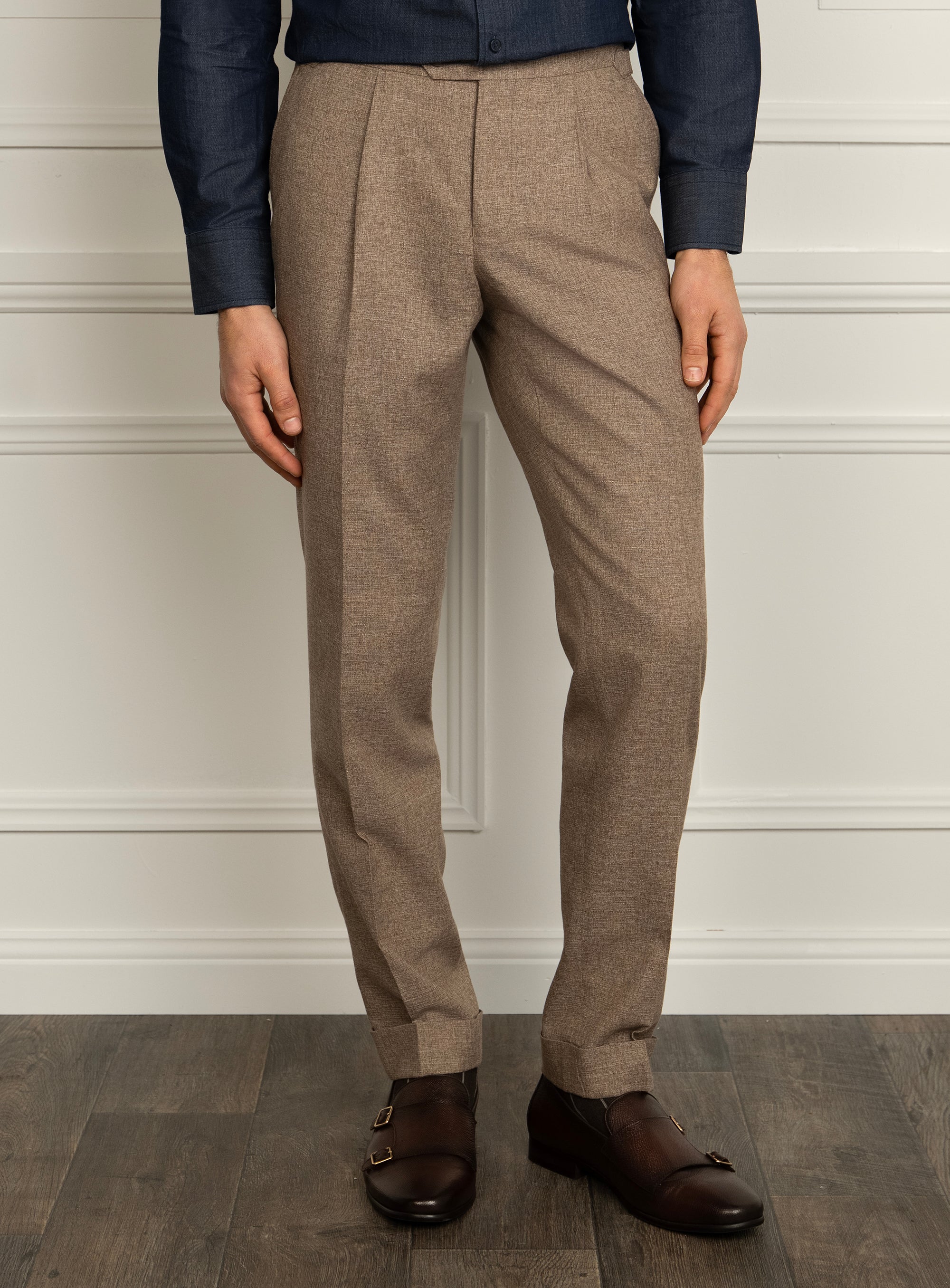 Siena Basketweave Taupe Trousers