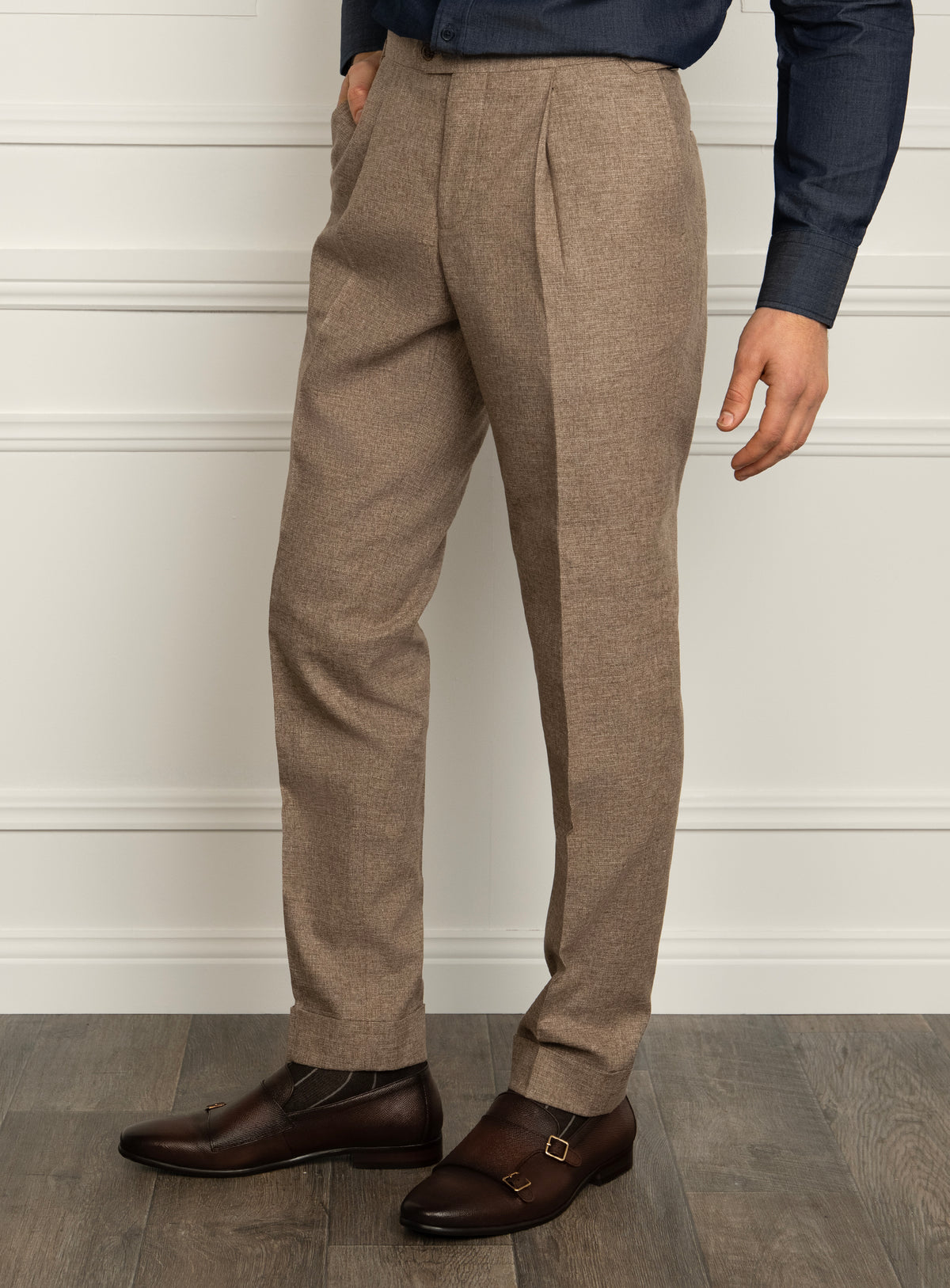 Siena Basketweave Taupe Trousers