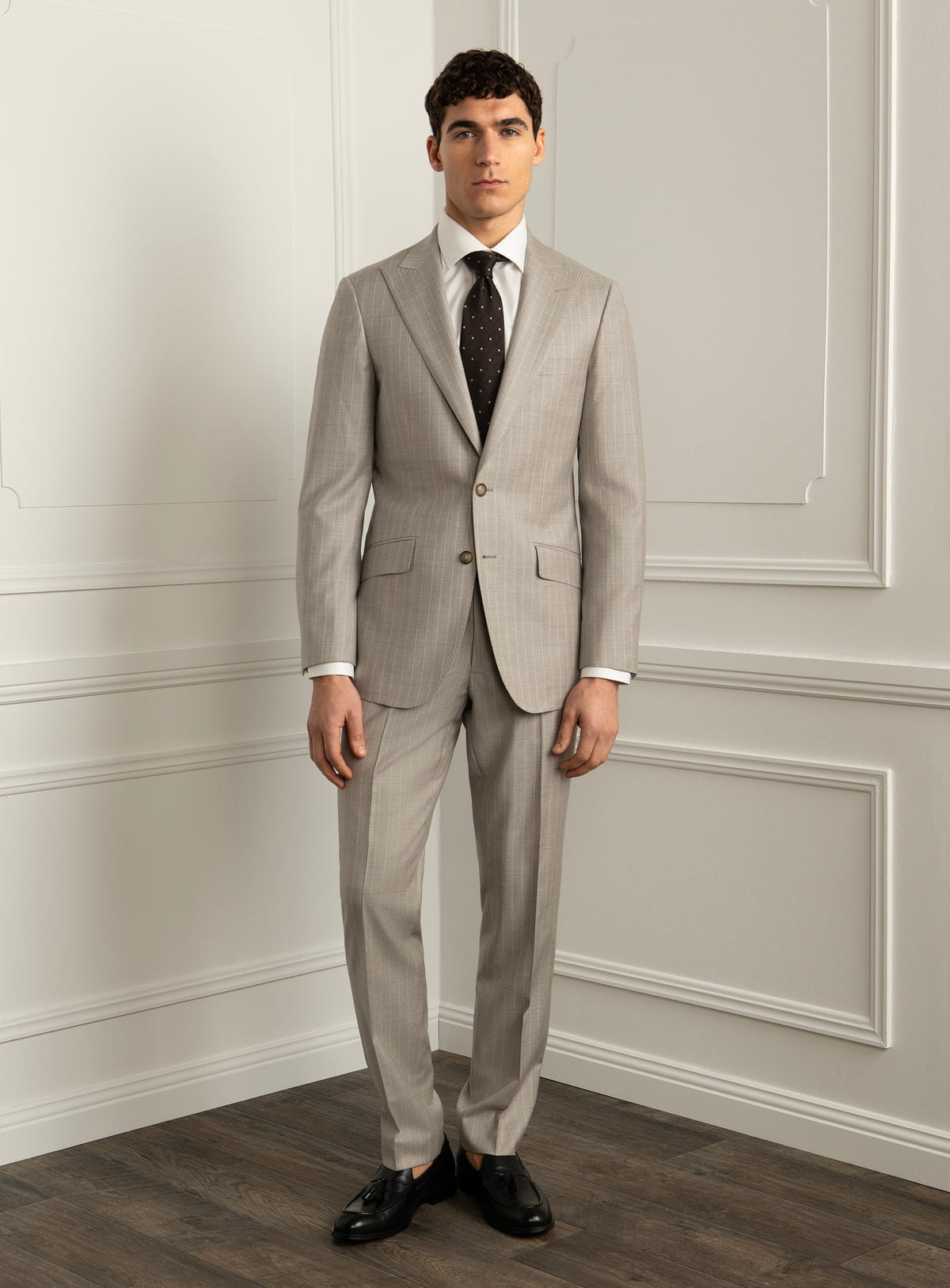 Marcello Pinstripe Taupe Suit