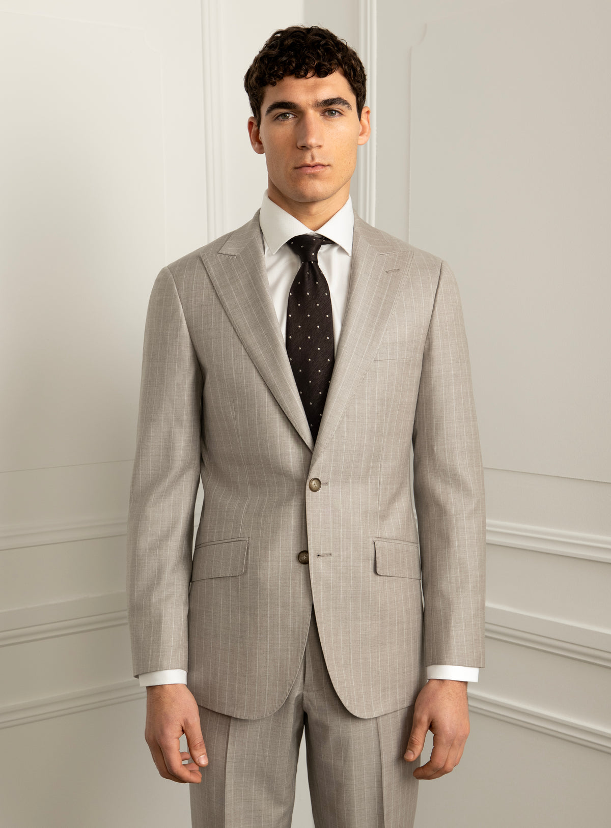 Marcello Pinstripe Taupe Suit