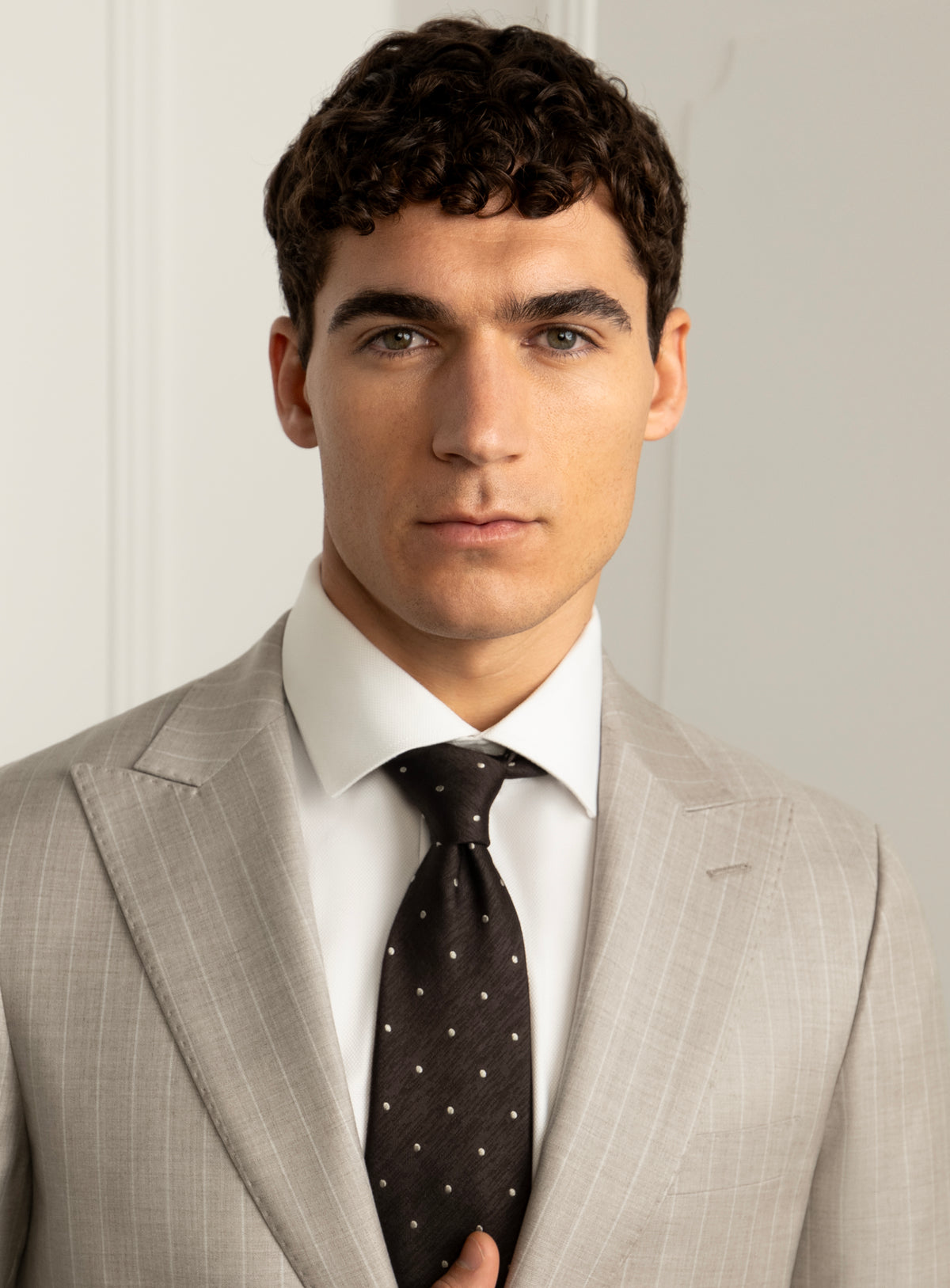 Marcello Pinstripe Taupe Suit