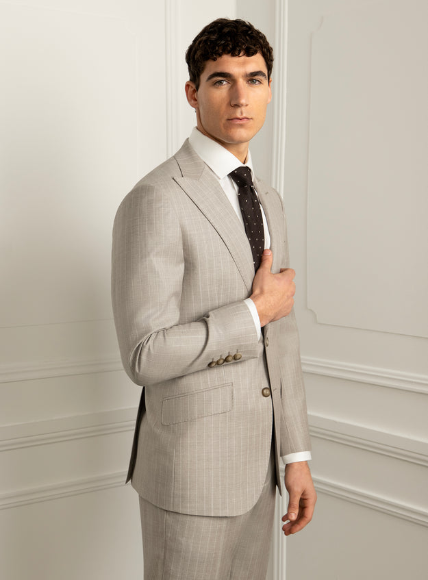 Marcello Pinstripe Taupe Suit