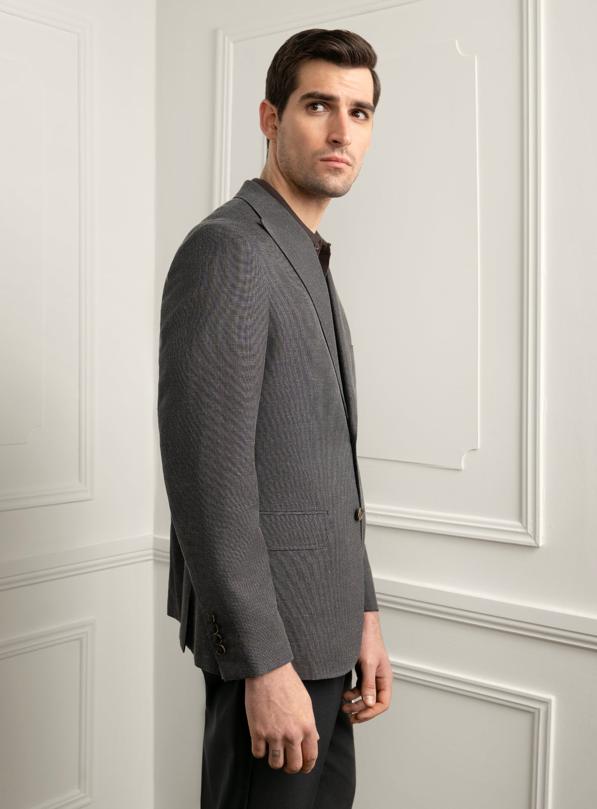 Padua Grey Basketweave Sport Jacket